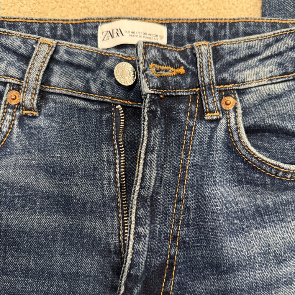 Zara mid-rise Flare Cropped Jeans - Picture 6 of 7